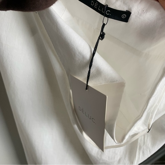 NWT Deluc Stephanie ruffle tiered midi dress 100% cotton white size small - Picture 7 of 7